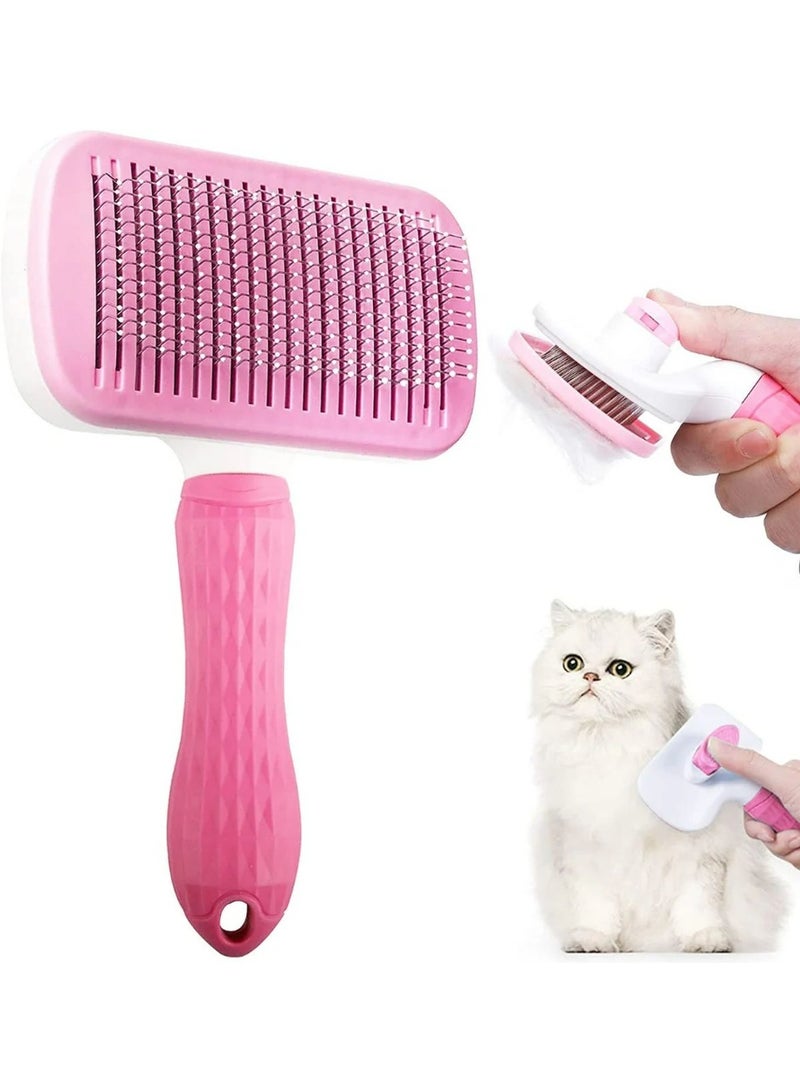 Large Pet Slicker Brush, Pink, Grooming Tool for Dogs and Cats